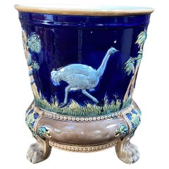 Rare English Majolica Turkey Jardiniere circa 1880