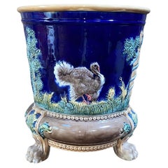 Rare English Majolica Turkey Jardiniere circa 1880