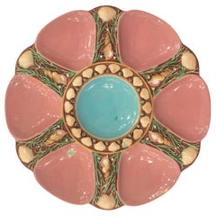 Rare English Minton Majolica Oyster Plate, circa 1875