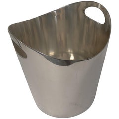 Rare English Modernist Silver Plated Ice Bucket by Walker & Hall, 1958