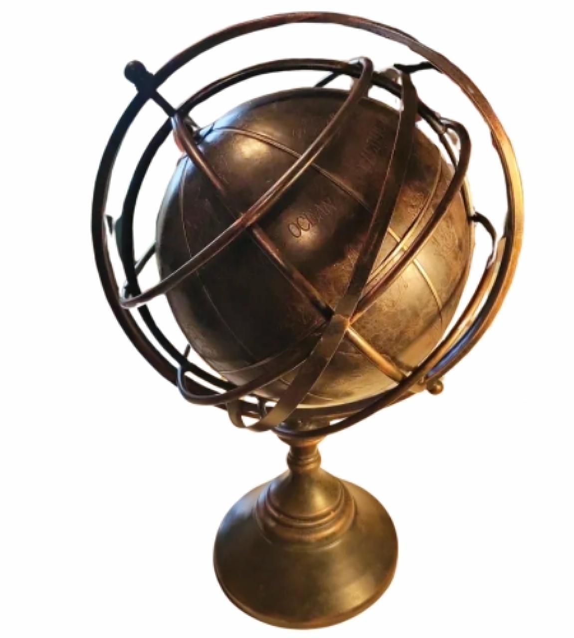 Rare English Nautical Globe with Armillary Sphere (1930) 20th Century For Sale 4