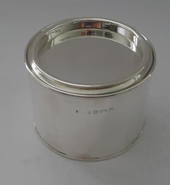 English Sterling Silver "Paint Tin" Tea Caddy / Canister by Asprey & Co - 1929