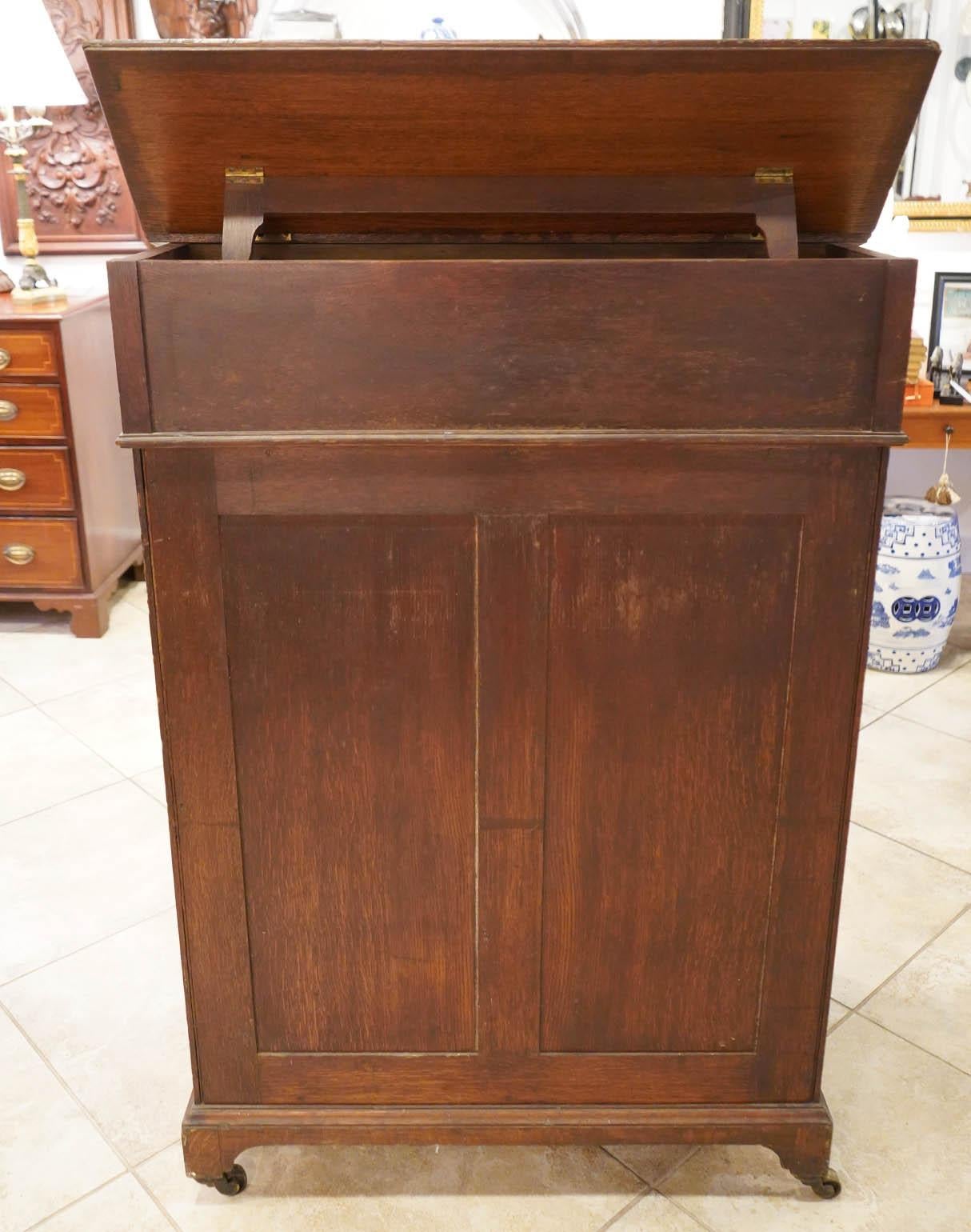 Rare English Oak Wooton Style 19th Century Desk with Rotating Drawers 6