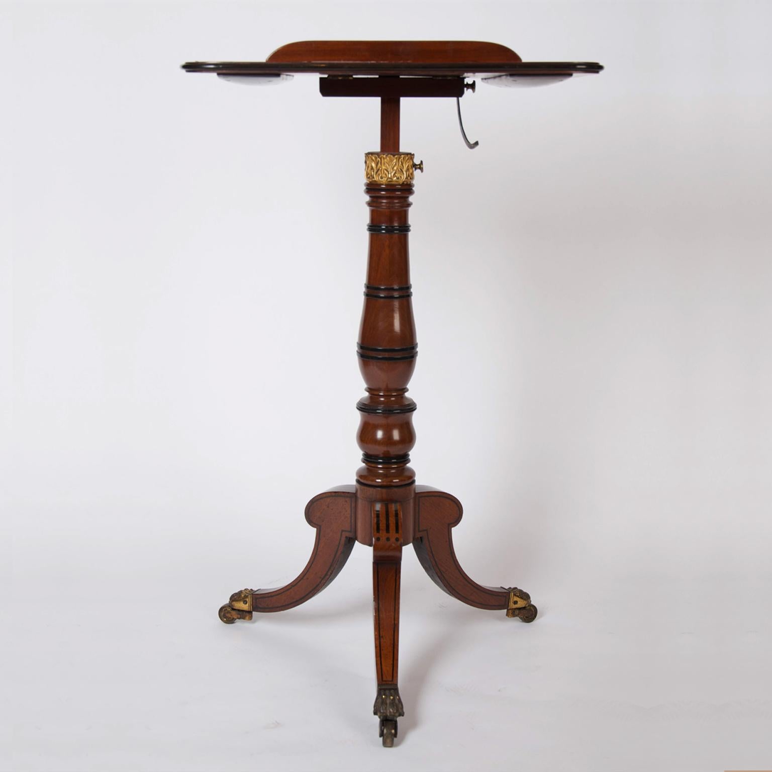 Rare English Regency Period Mahogany Adjustable Reading Table, circa 1820 In Good Condition For Sale In Brighton, West Sussex