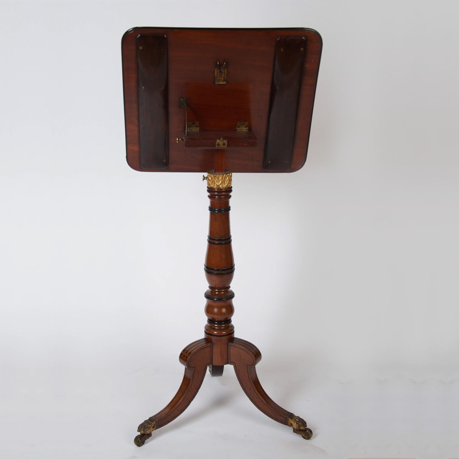 19th Century Rare English Regency Period Mahogany Adjustable Reading Table, circa 1820 For Sale