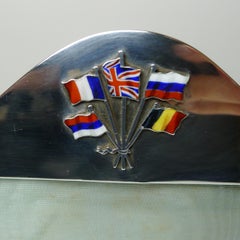 Rare English Silver & Enamel Picture Frame, Allies of 1914