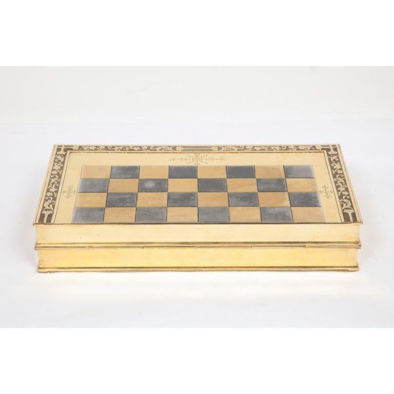 Rare English Silver-Gilt Book-Form Chess and Backgammon Game Board, circa 1976 For Sale 5
