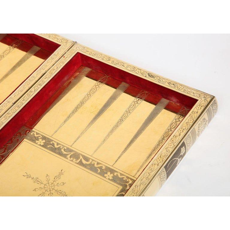 Rara tavola da gioco per scacchi e backgammon inglese in argento e dorato, circa 1976 in vendita 7