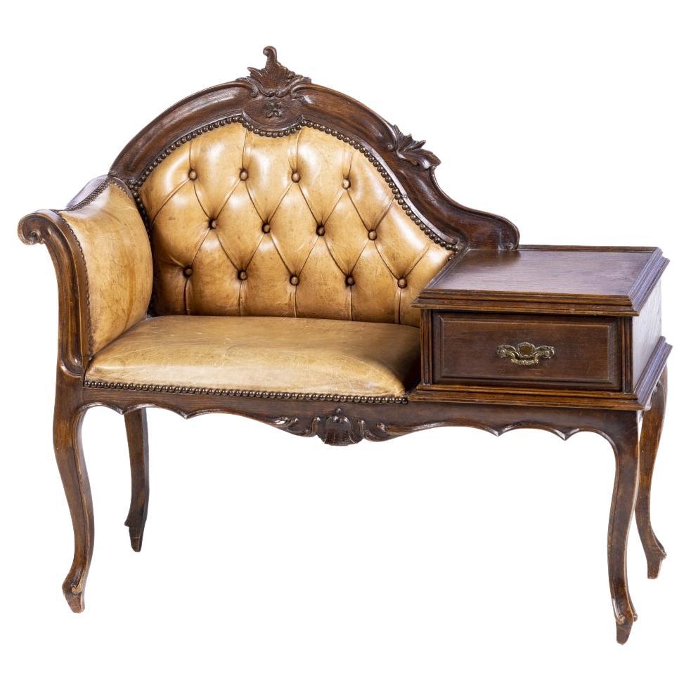 Rare English Sofa with Telephone Holder, 20th Century For Sale