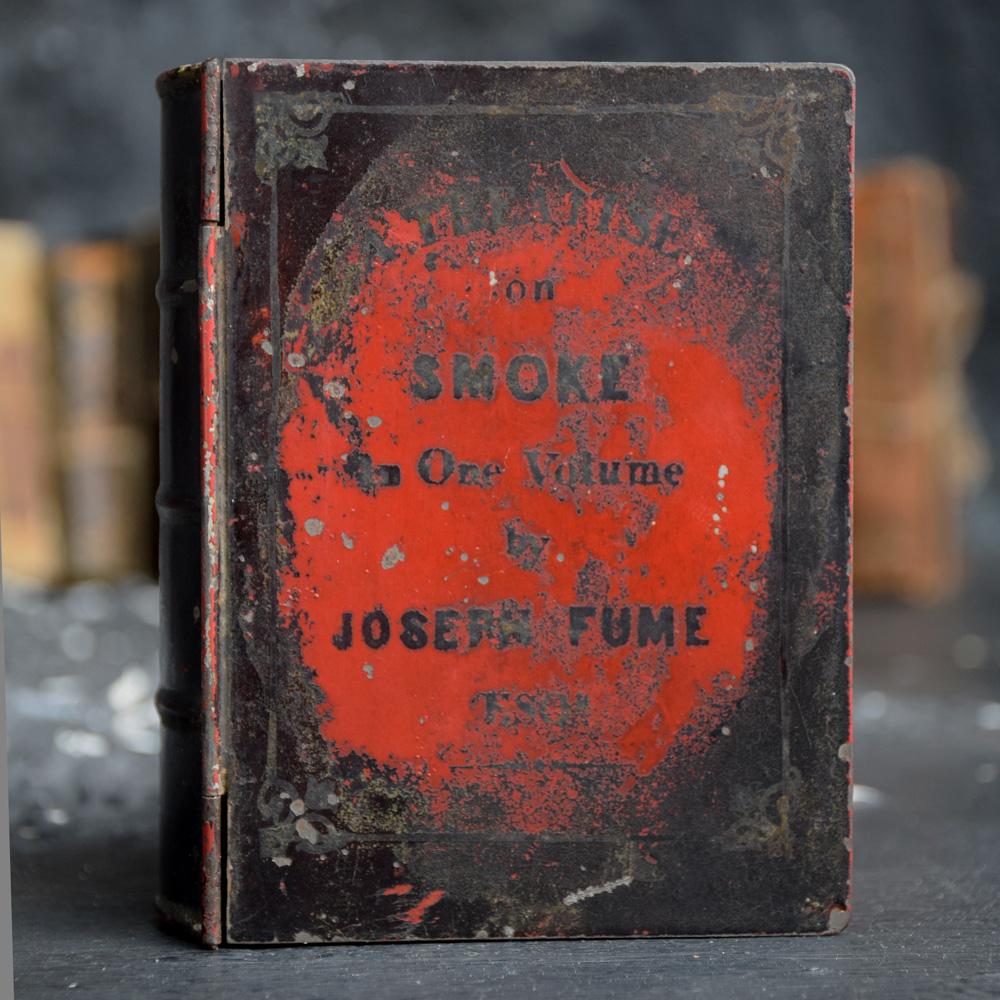 Hand-Crafted Rare English Tobacco Book Tin, circa 1840