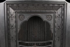 Rare English Tudor, Neo-Gothic Cast Iron Register Grate, 19th Century