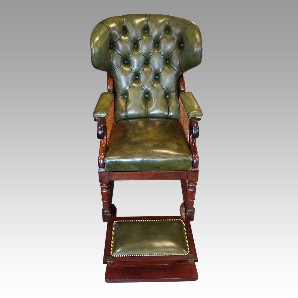 Rare English Victorian Mahogany Reclining Library Chair, circa 1840 In Good Condition For Sale In Salisbury, GB