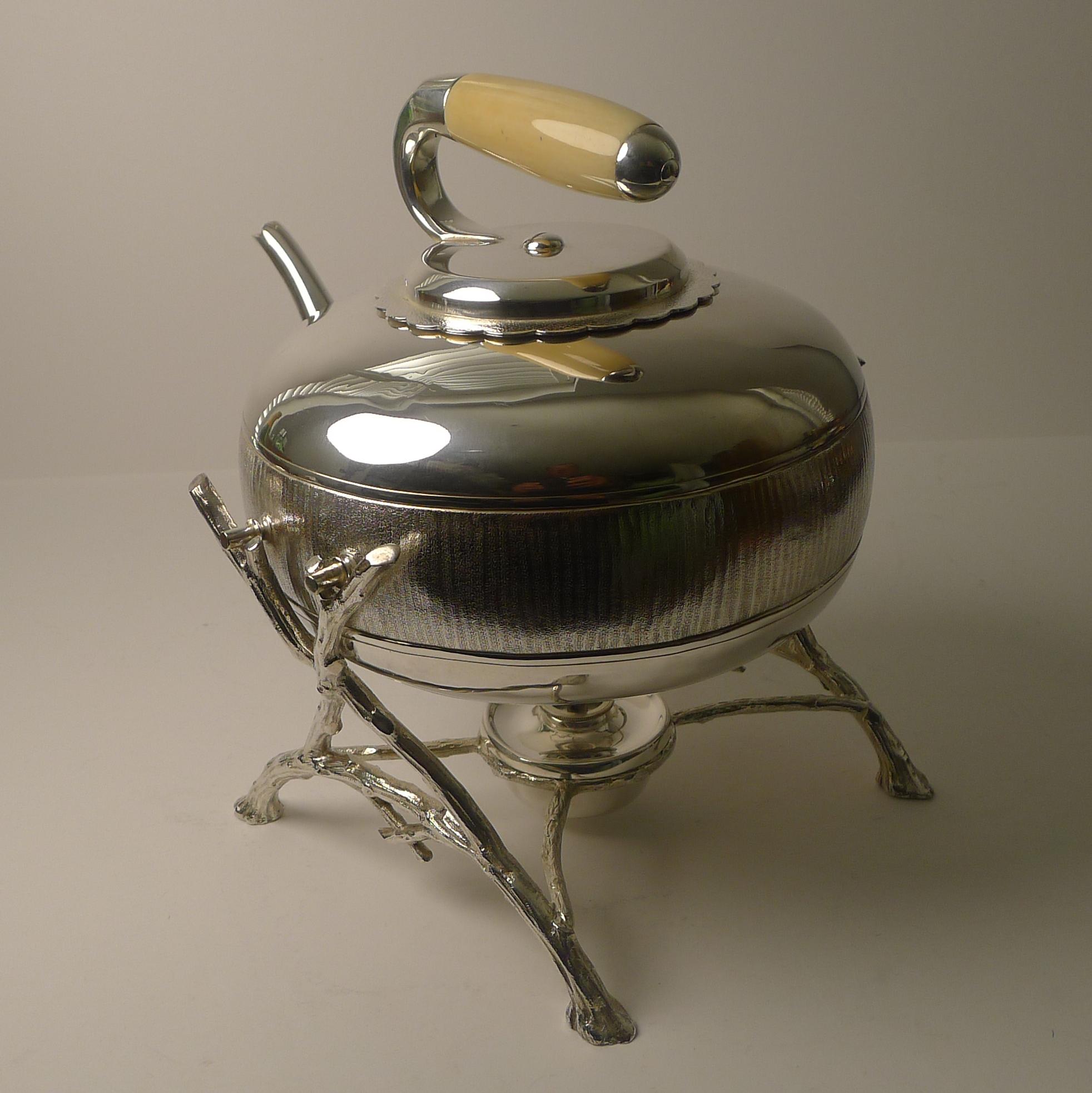 Rare English Victorian Spirit Kettle, Curling c.1890 1