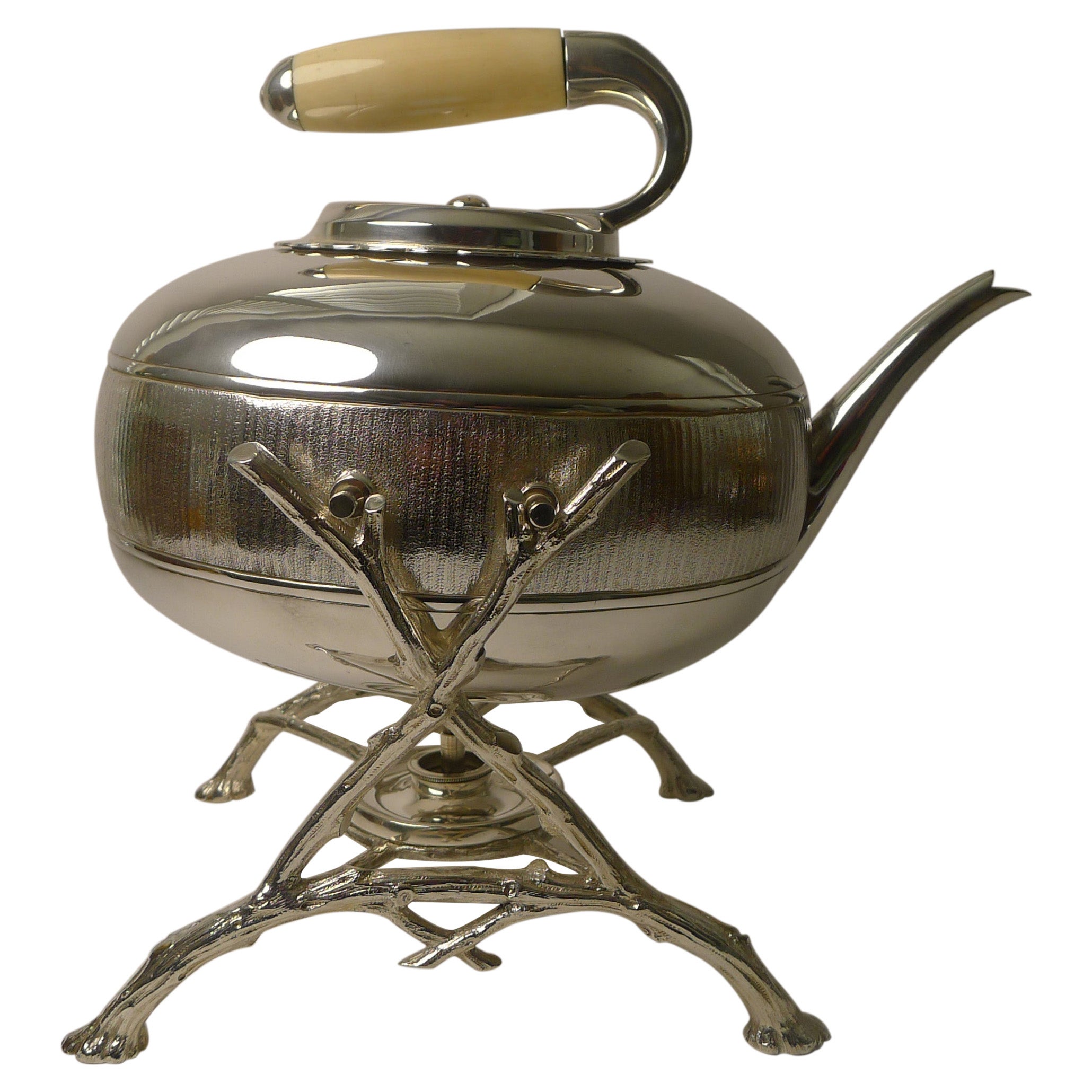 Rare English Victorian Spirit Kettle, Curling c.1890