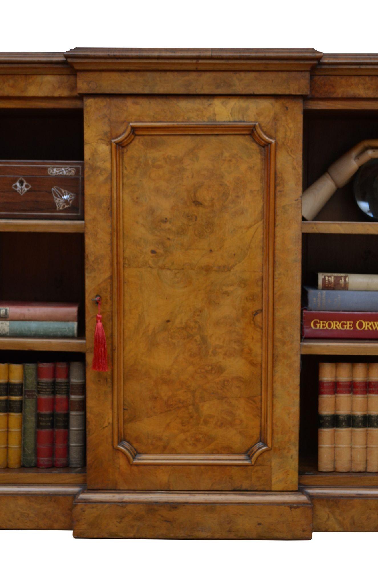 Rare English Victorian Walnut Cabinet of Narrow Proportions 6
