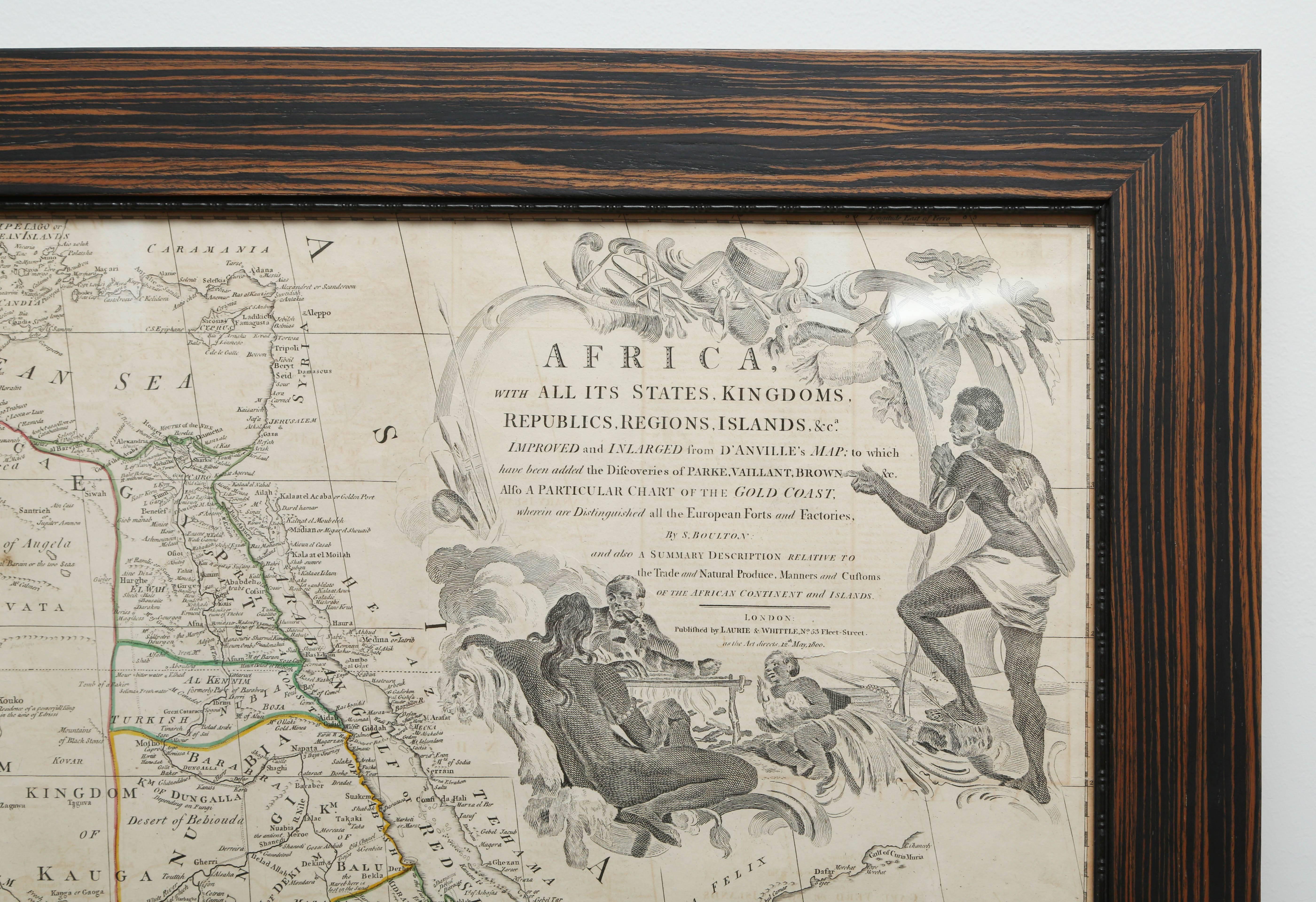 Early 19th Century Rare Engraved Map of Africa by Samuel Boulton, 1800