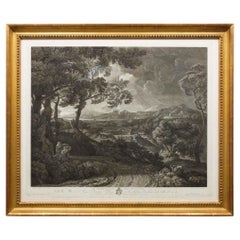 Rare Engraving "Il Temporale Del Pussino" by Wilhelm Gmelin After Poussin circa