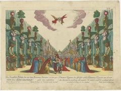 Rare Engraving of The Opera about The Birth of The Archduchess of Austria, 1678