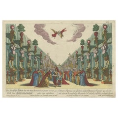 Rare Engraving of The Opera about The Birth of The Archduchess of Austria, 1678