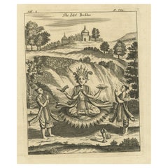 Rare Engraving of Vishnu Incarnated as the Gautama Buddha, 1744