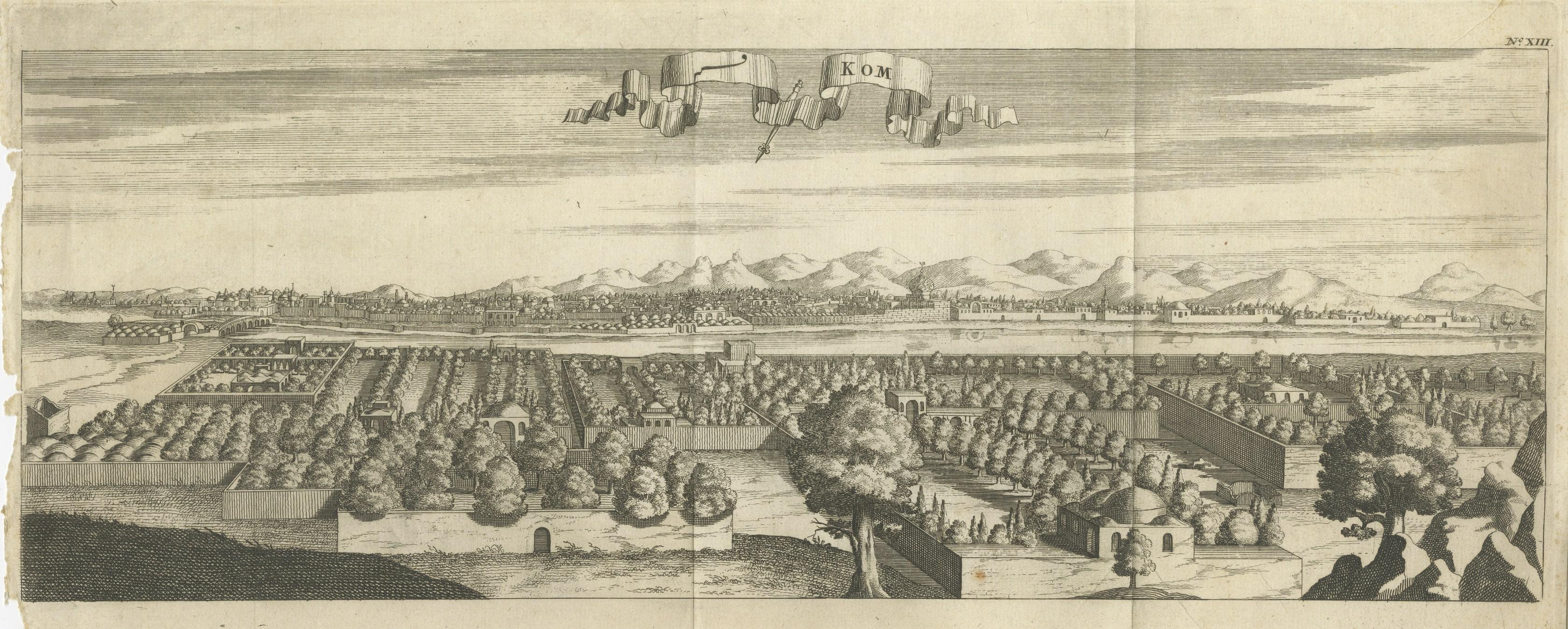 Rare Engraving with a View of the City of Kom in Egypt In Good Condition For Sale In Langweer, NL