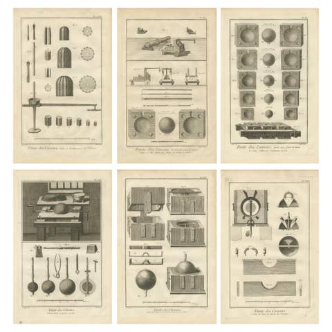Rare Engravings of Cannon Manufacturing and Artillery Casting Techniques, c.1770
