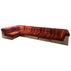 Seltenes Ensemble von 6 Original-Canasta-Sofas von Giorgio Montani