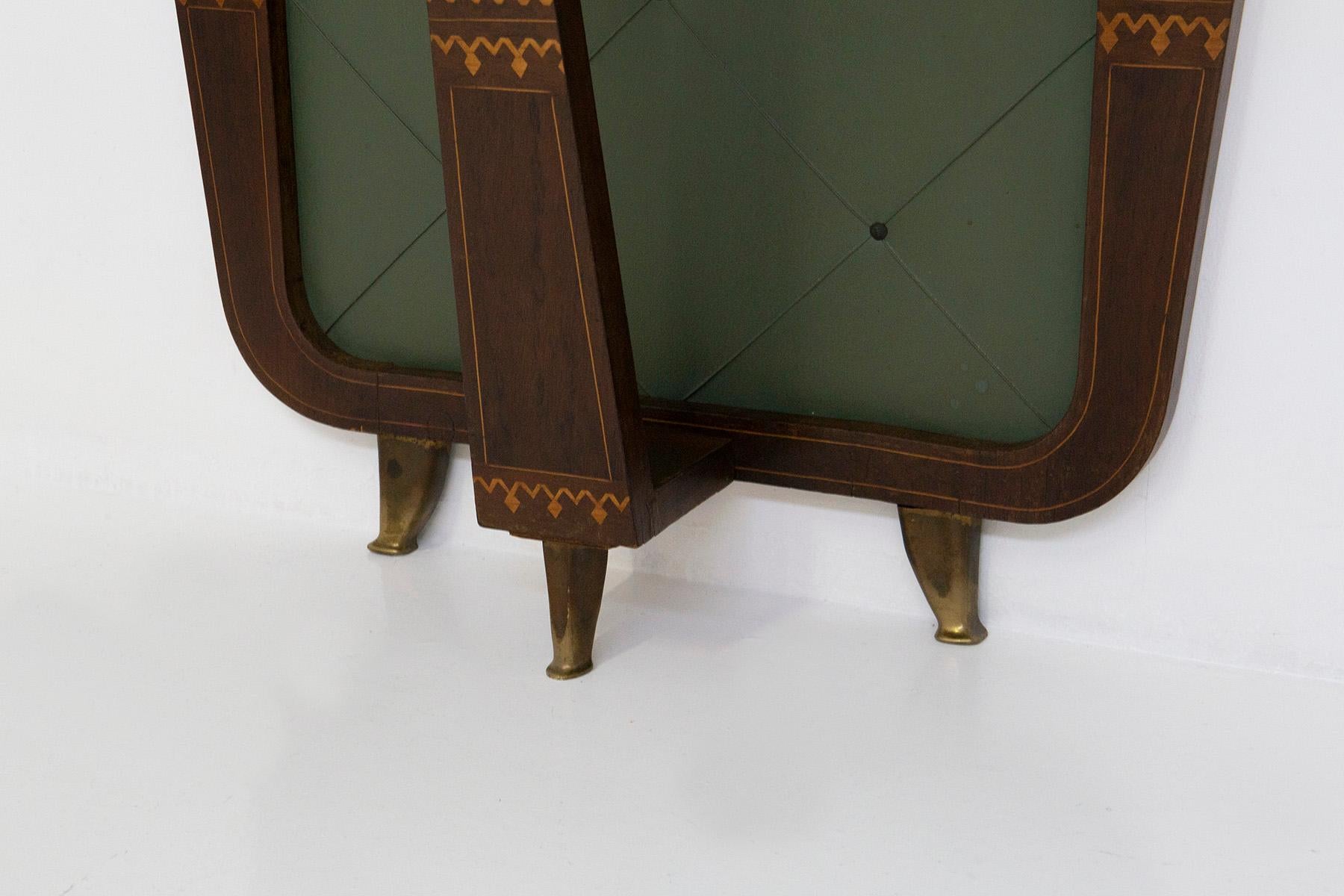 Rare Entrance Console by Paolo Buffa with Inlays and Brass In Good Condition In Milano, IT