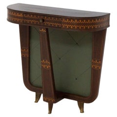 Rare Entrance Console by Paolo Buffa with Inlays and Brass