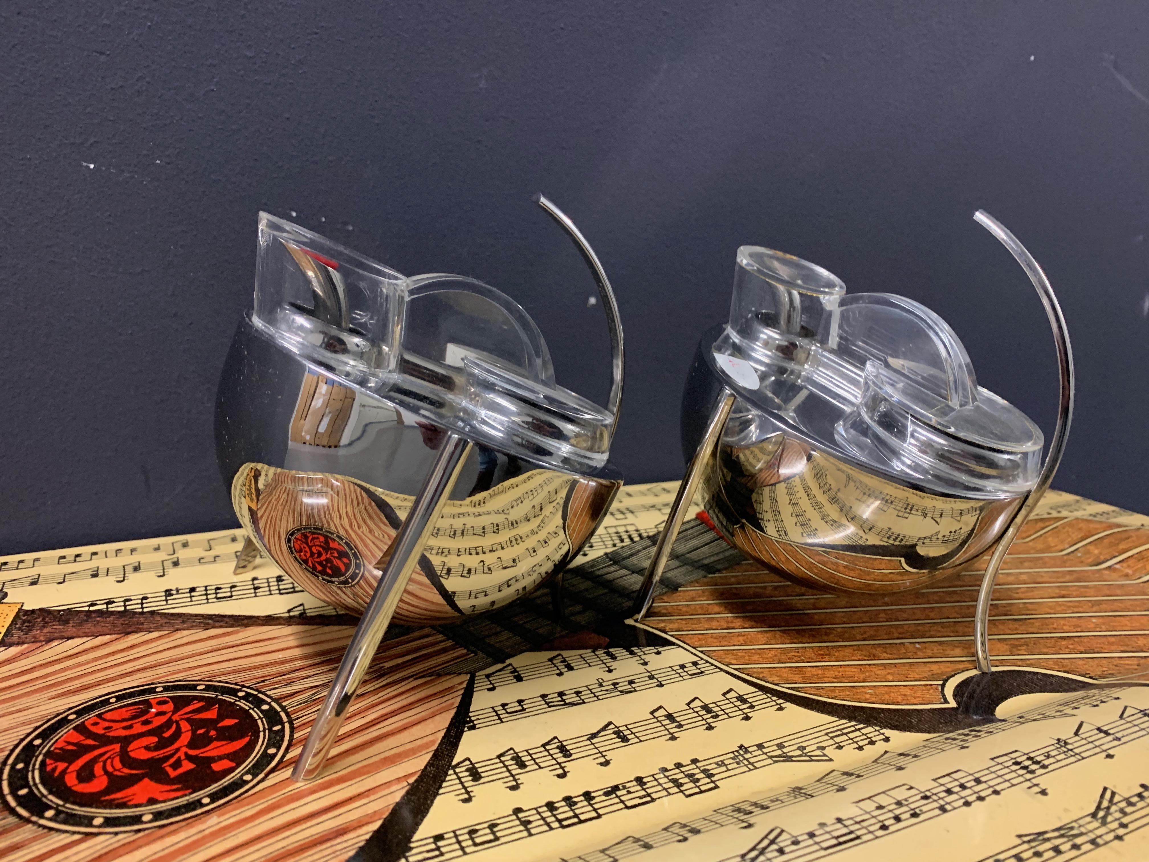 Rare Enzo Mari Opasis vinegar and oil vessels by Zani and Zani.