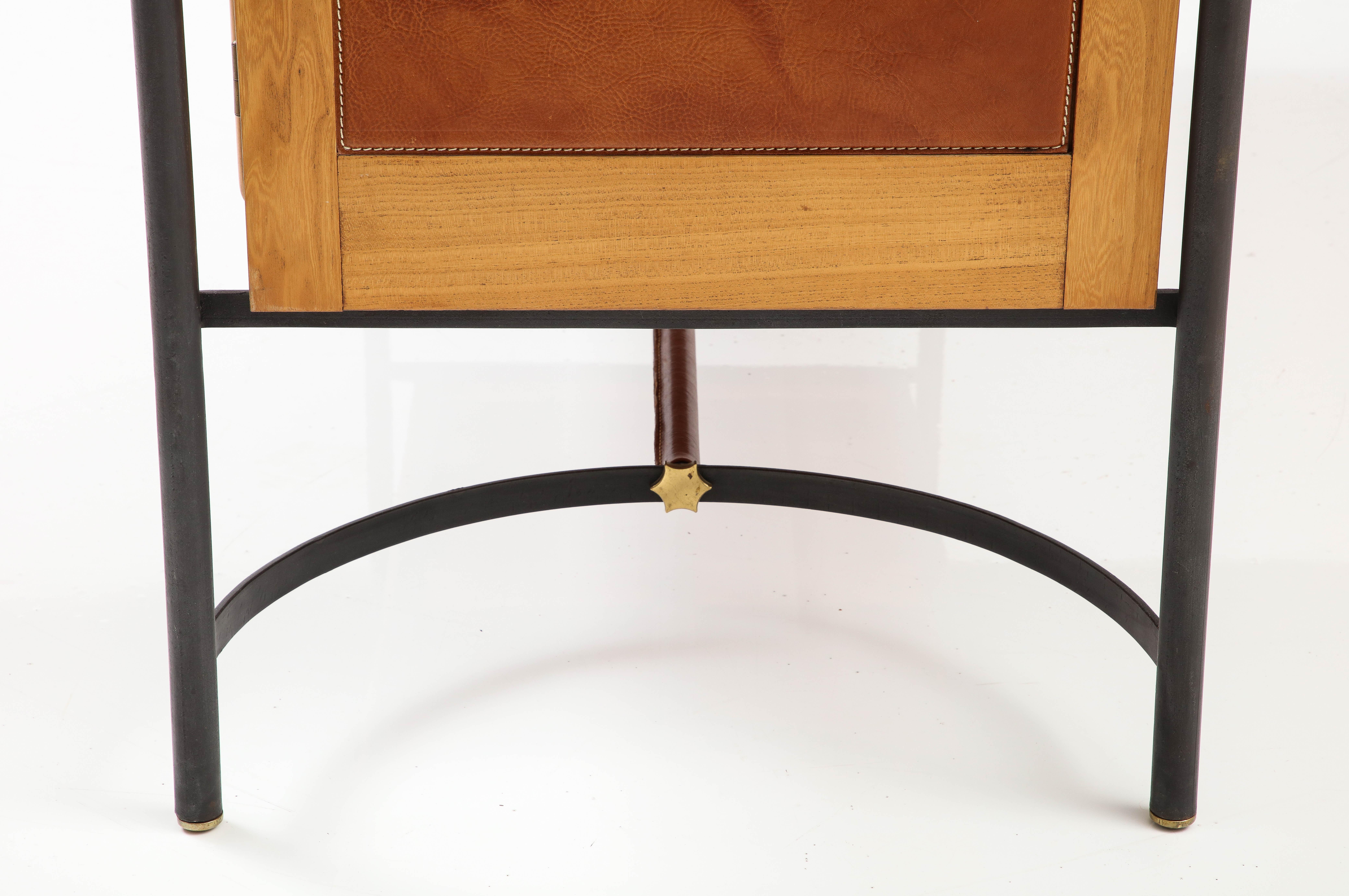 Rare Equestrian-Style Cabinet by Jacques Adnet, France, c. 1950s 3