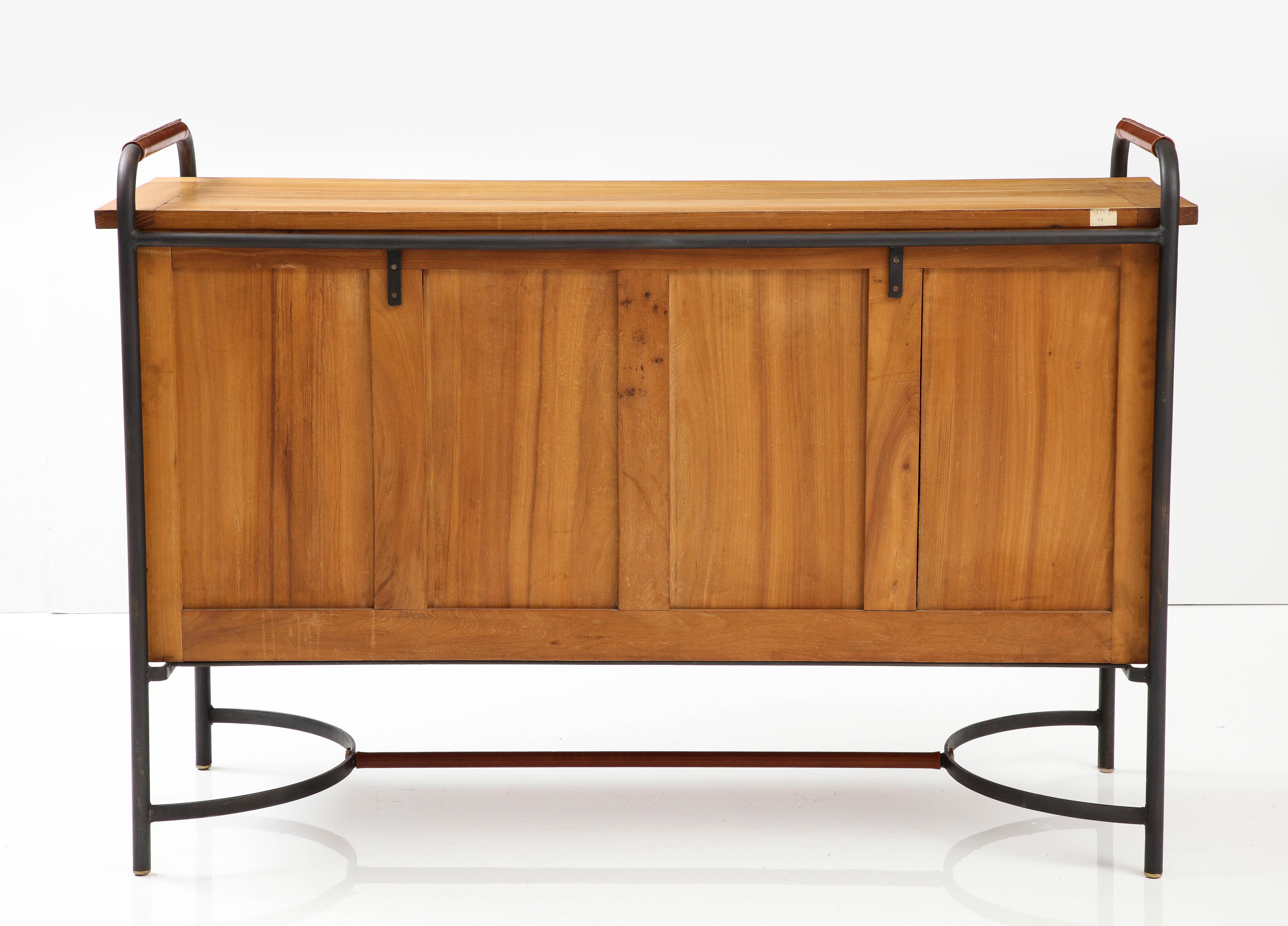 Rare Equestrian-Style Cabinet by Jacques Adnet, France, c. 1950s 4