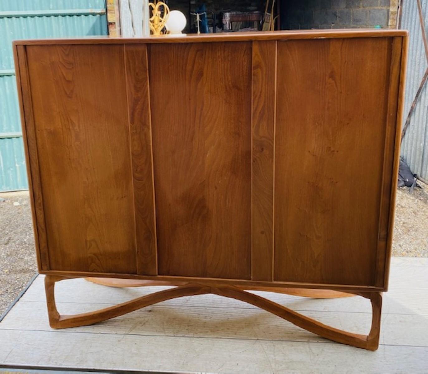 Rare Ercol Tall Sideboard / Drinks Cabinet, English, by Lucian Ercolani, 1960s For Sale 3