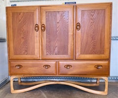 Rare Ercol Tall Sideboard / Drinks Cabinet, English, by Lucian Ercolani, 1960s