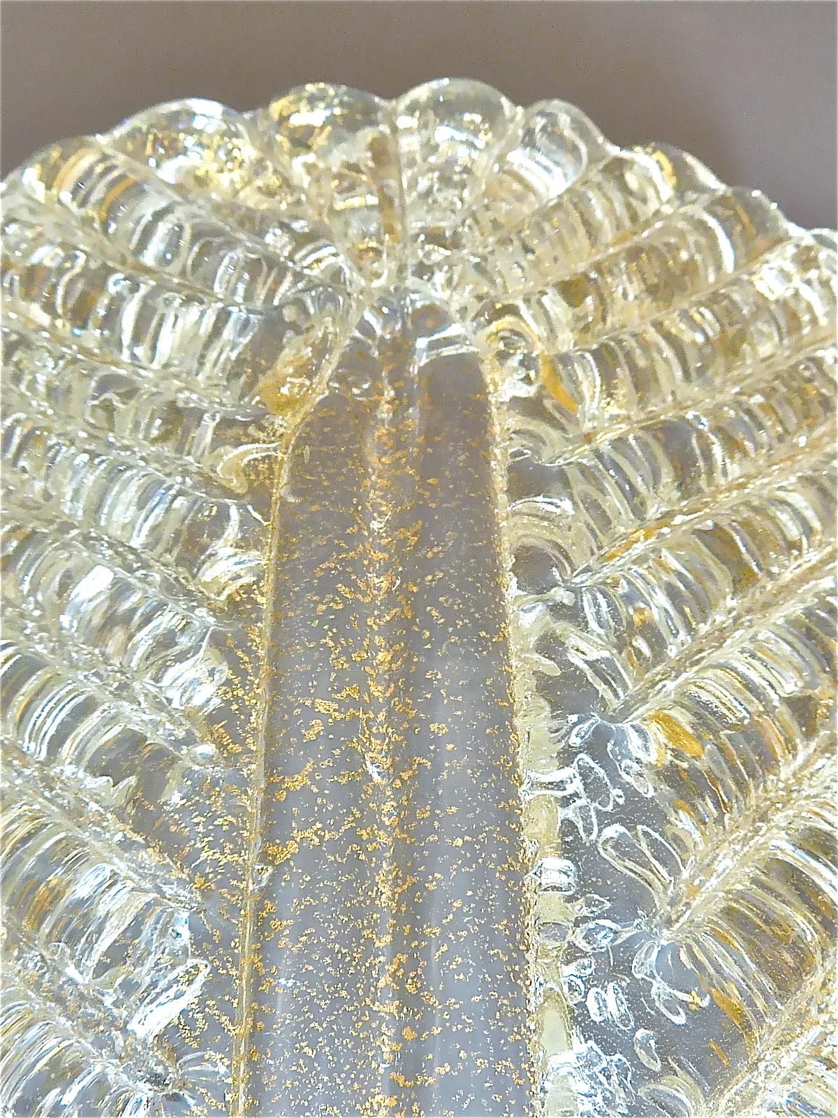 Ercole Barovier Rare lampe d'applique Toso à feuilles de fleurs en verre de Murano Art déco en vente 2