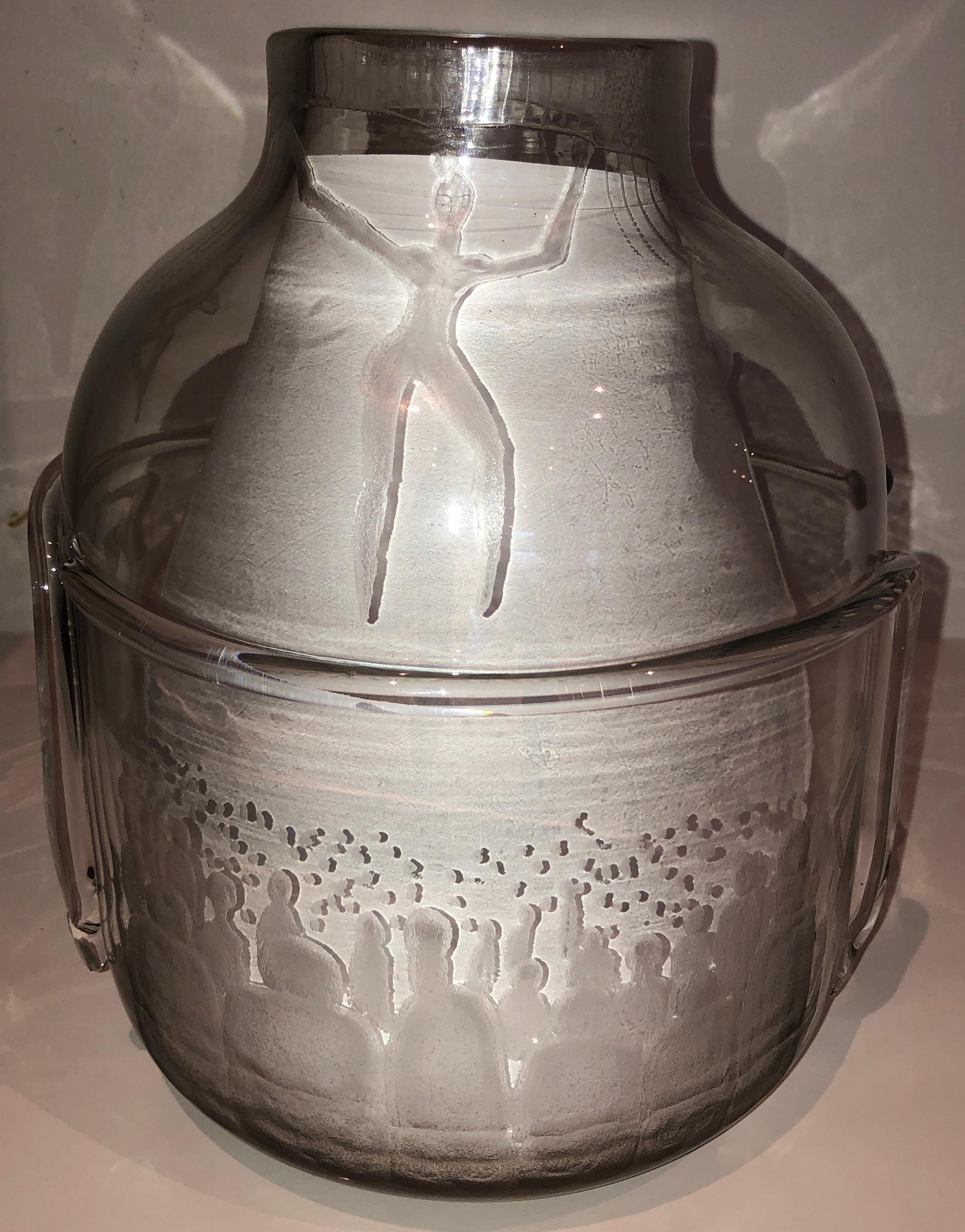 Rare Erik Hoglund “Cirkus” Vase In Good Condition For Sale In Brooklyn, NY
