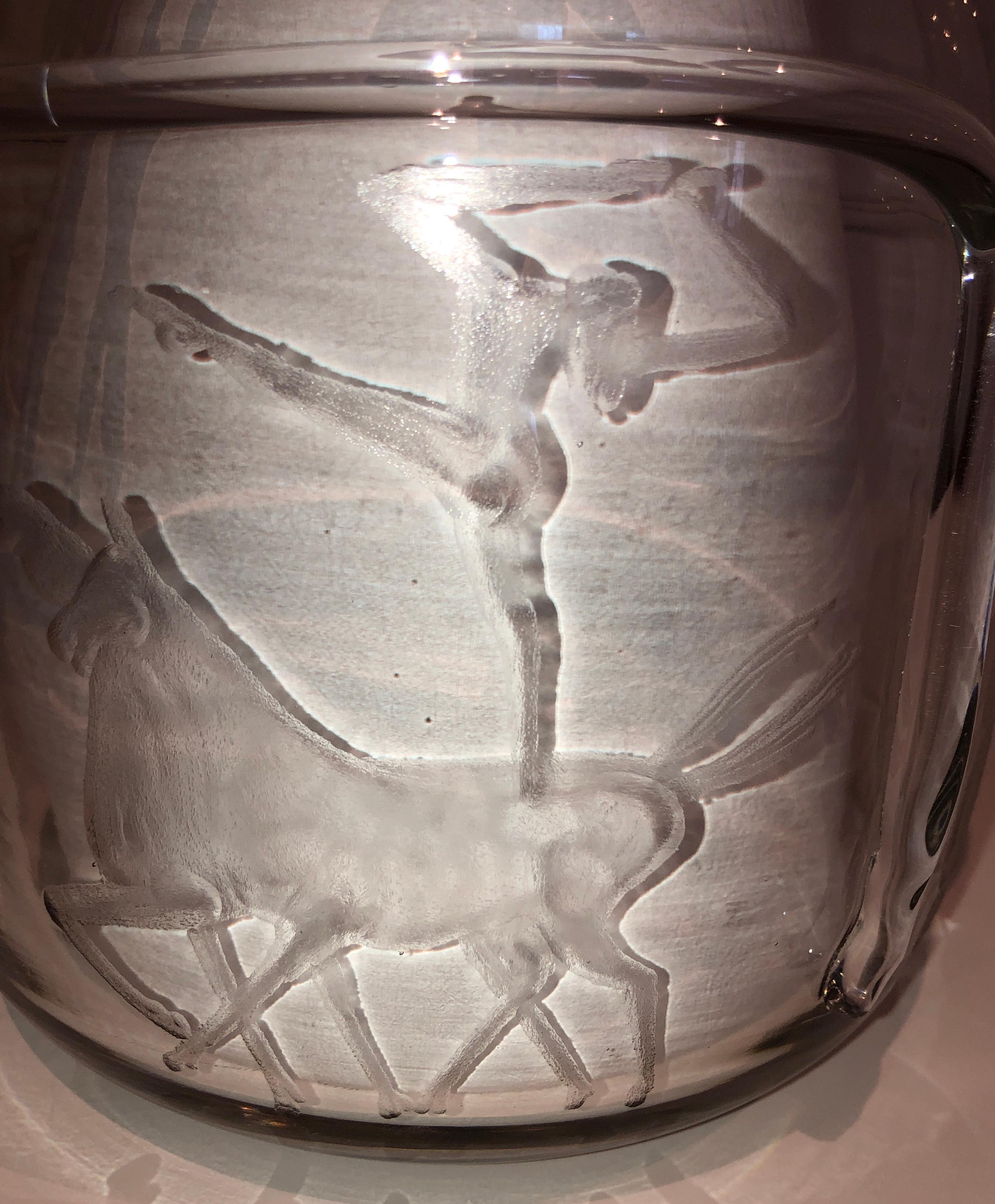 Glass Rare Erik Hoglund “Cirkus” Vase For Sale