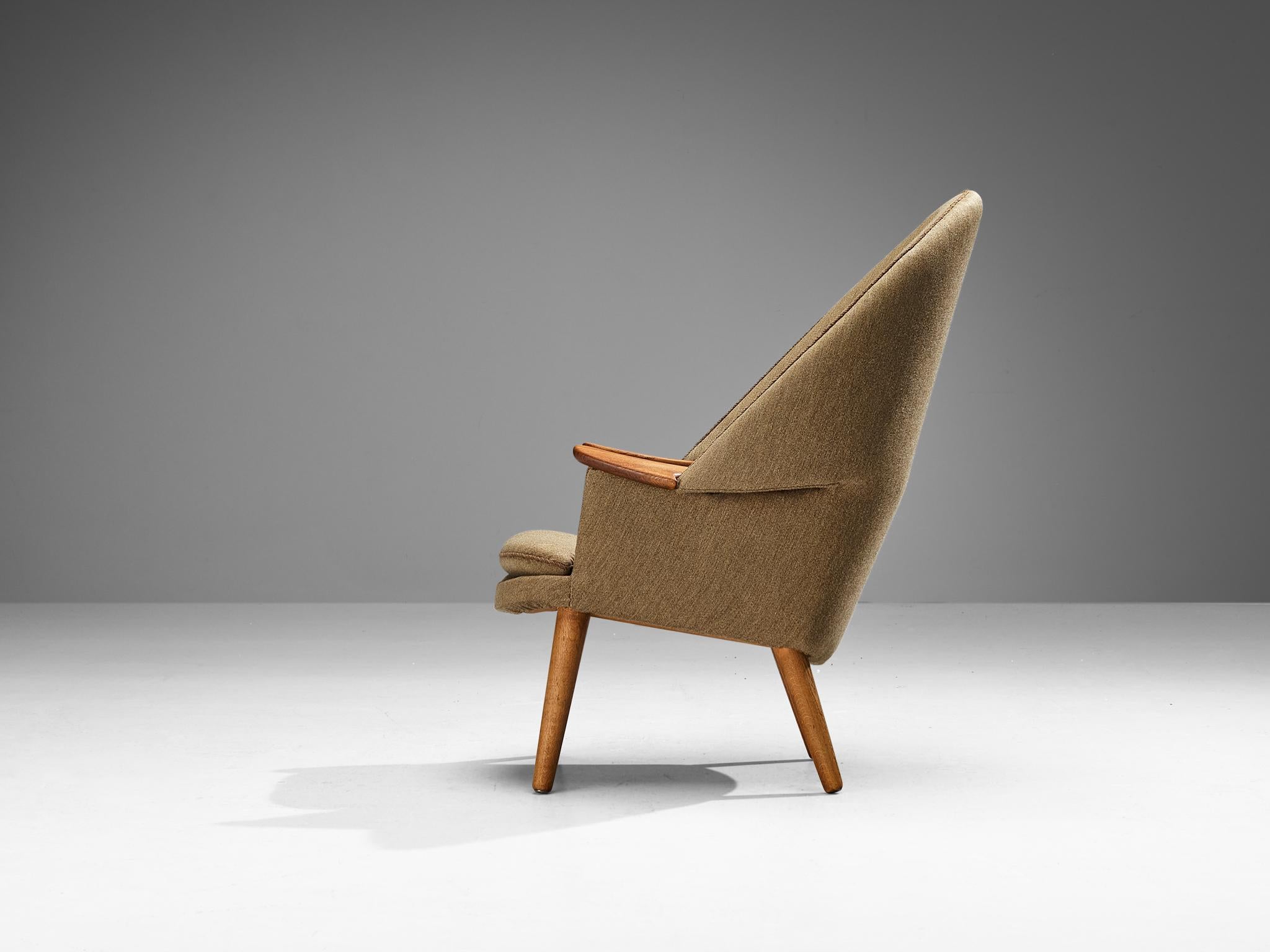 Danish Rare Erik Ole Jørgensen for Chris Sørensen Lounge Chair in Beige Wool