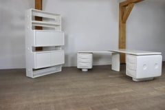 Rare Ernest Igl Jet corner writing desk and freestanding cabinet for Werndl