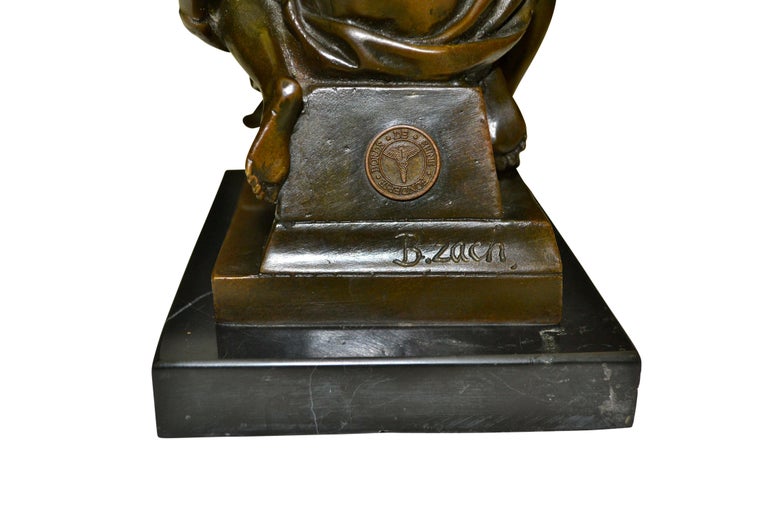 Statuette érotique Femme Dominatrice En Bronze Et Pierre - Style Bruno Zach