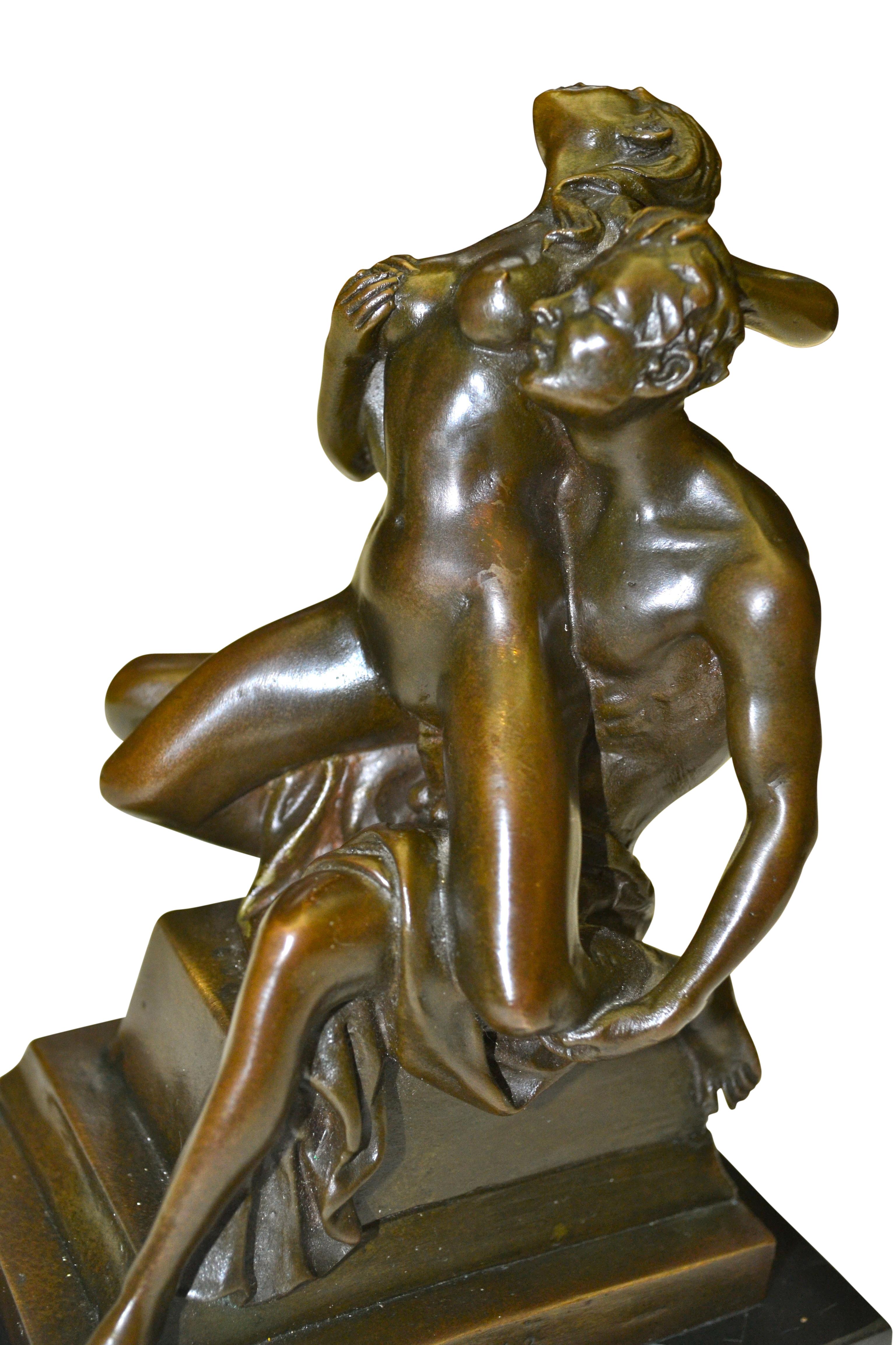 20th Century Erotic Patinated Bronze Sculpture after Bruno Zach, Austria