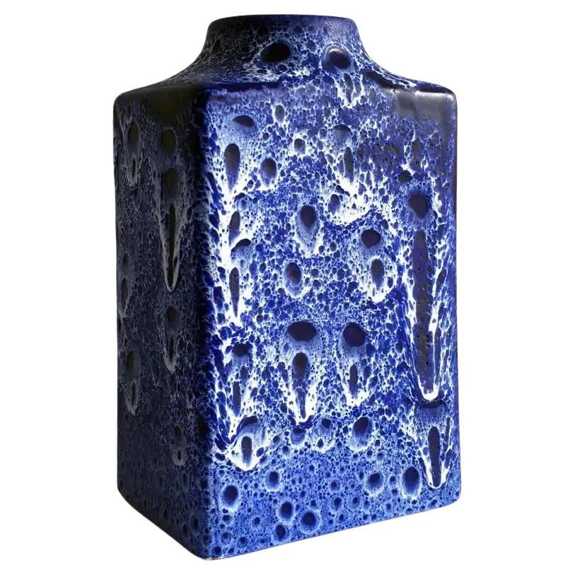 Rare ES Keramik Midcentury Blue Lava Vase