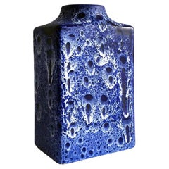 Vintage Rare ES Keramik Midcentury Blue Lava Vase