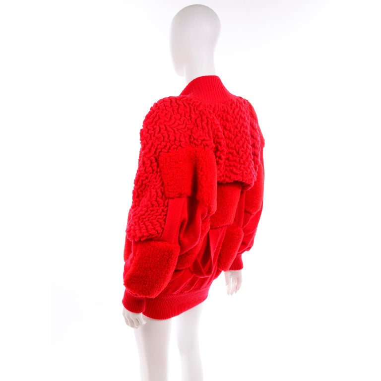 Rare Escada 1980s Red Knit Avant Garde Oversized Vintage Sweater 2