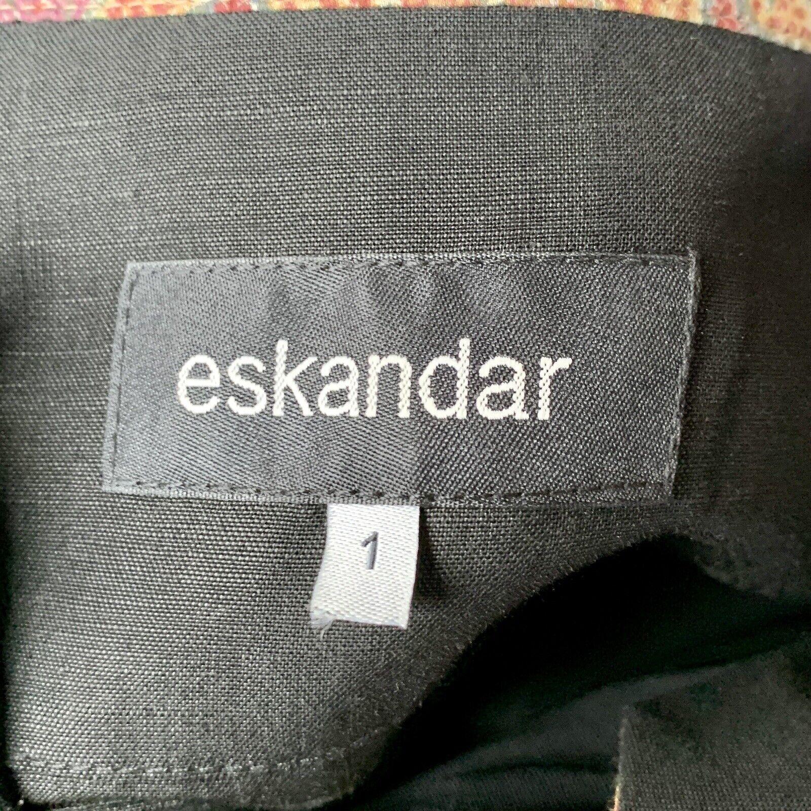Rare ESKANDAR NWT Binish Jacket VIRGIN WOOL LINEN Paisley Black Size 1 For Sale 4