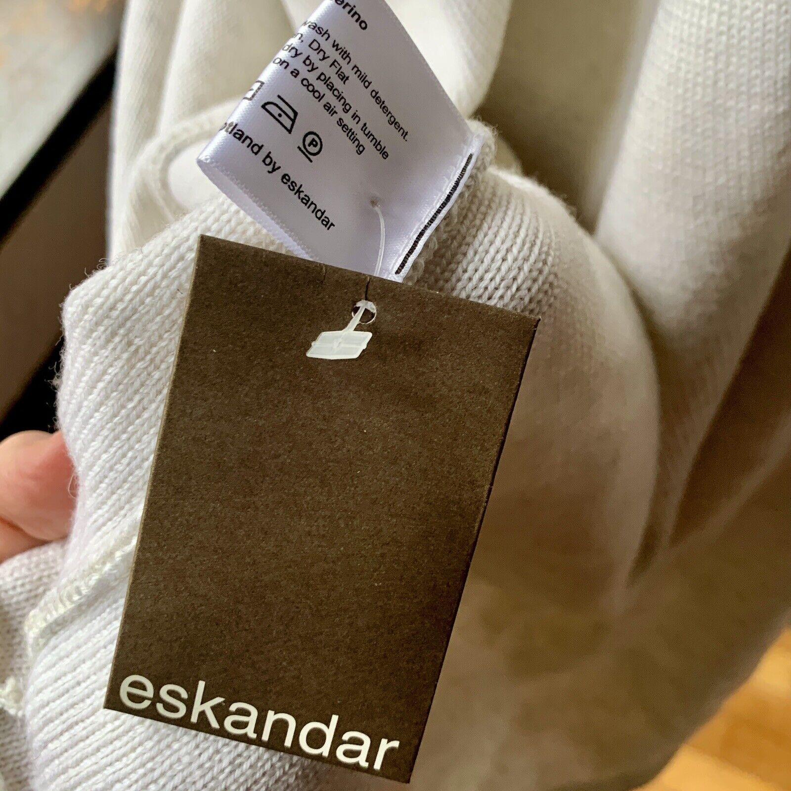 ESkandar, cardigan long plus long avec manches minces et larges, couleur nuage/blanc, neuf avec étiquette en vente 4
