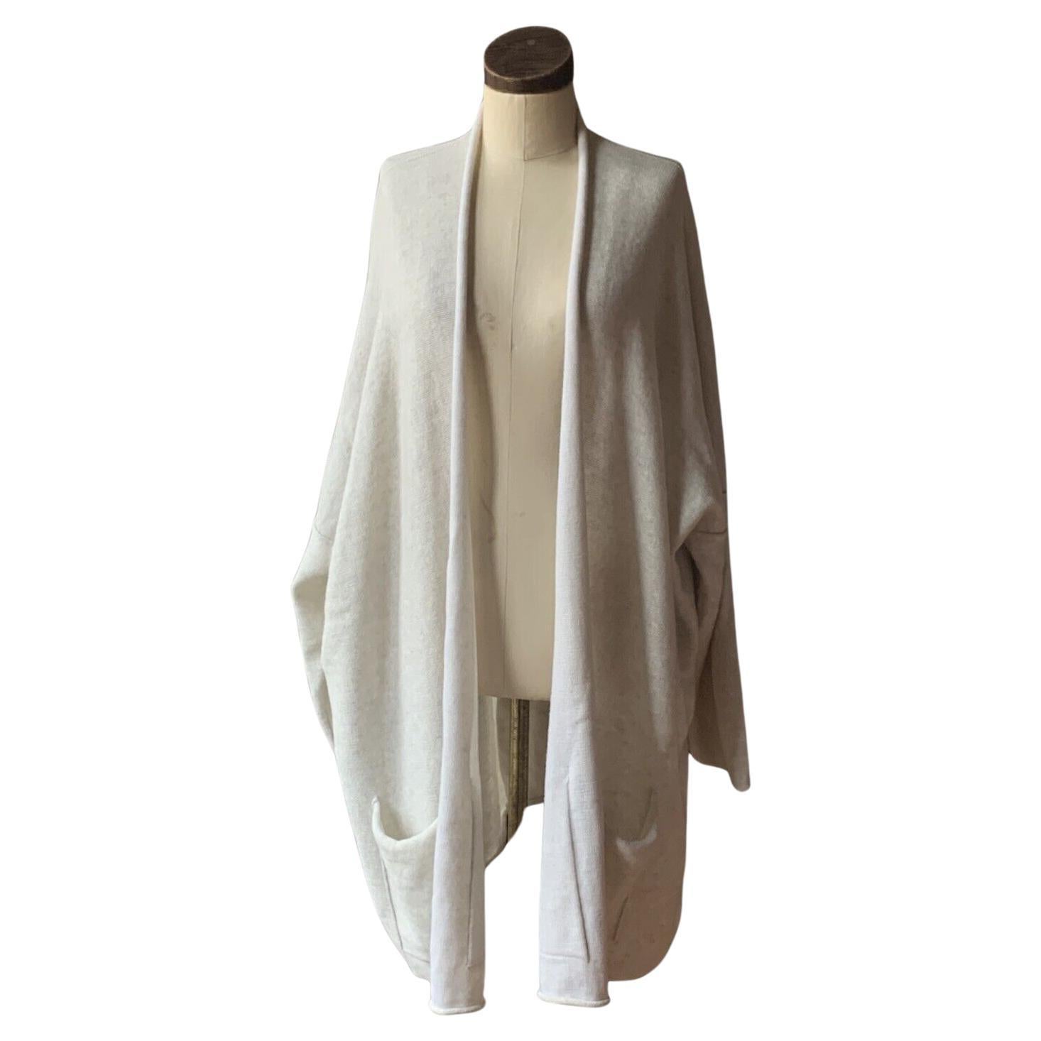 ESkandar, cardigan long plus long avec manches minces et larges, couleur nuage/blanc, neuf avec étiquette en vente