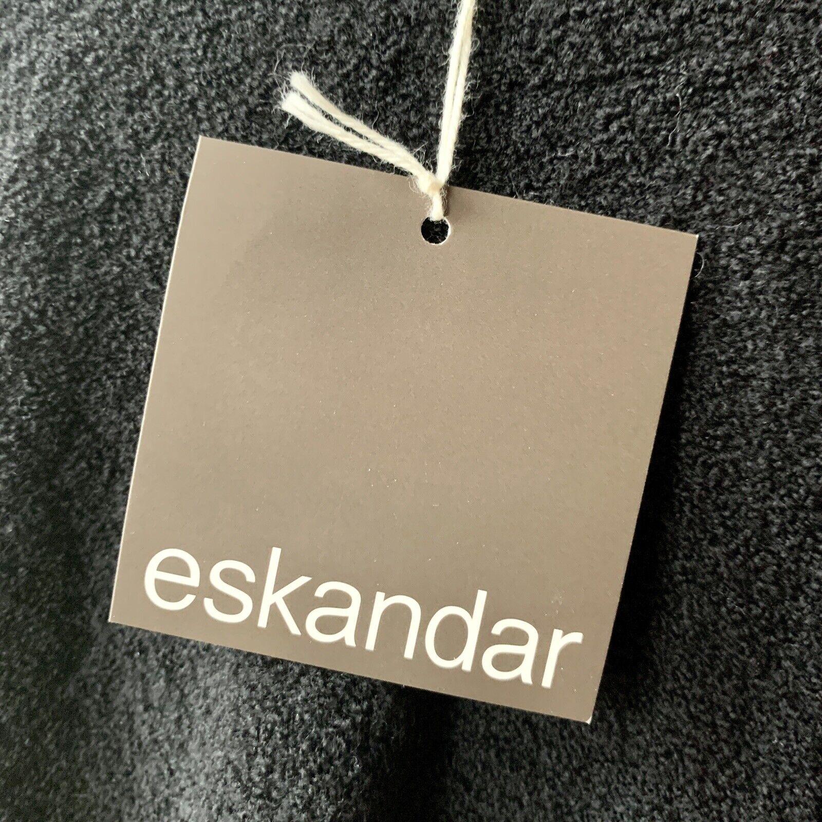 Rare Eskandar Cardigan à col châle froncé Long Plus Noir O/S NWT en vente 3