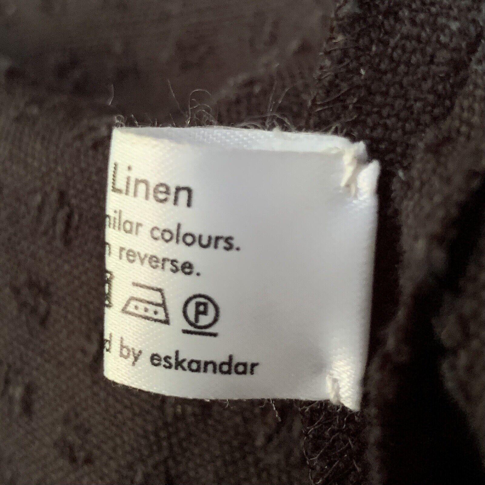 Rare ESKANDAR Shawl Collar Jacket Long BLACK Linen Sz 1 For Sale 7
