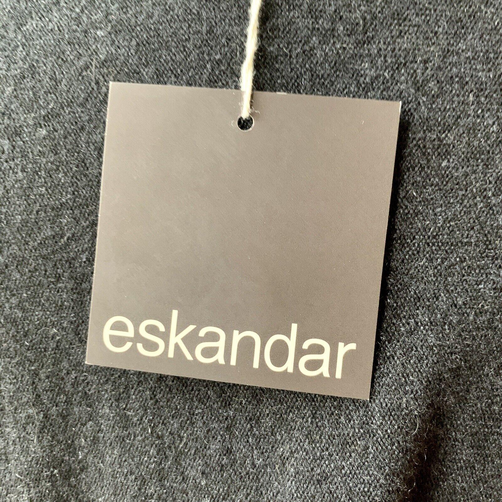 Rare ESKANDAR Sideways Knitted Slim Sleeve Open CASHMERE Teal Cardigan NWT O/S For Sale 4